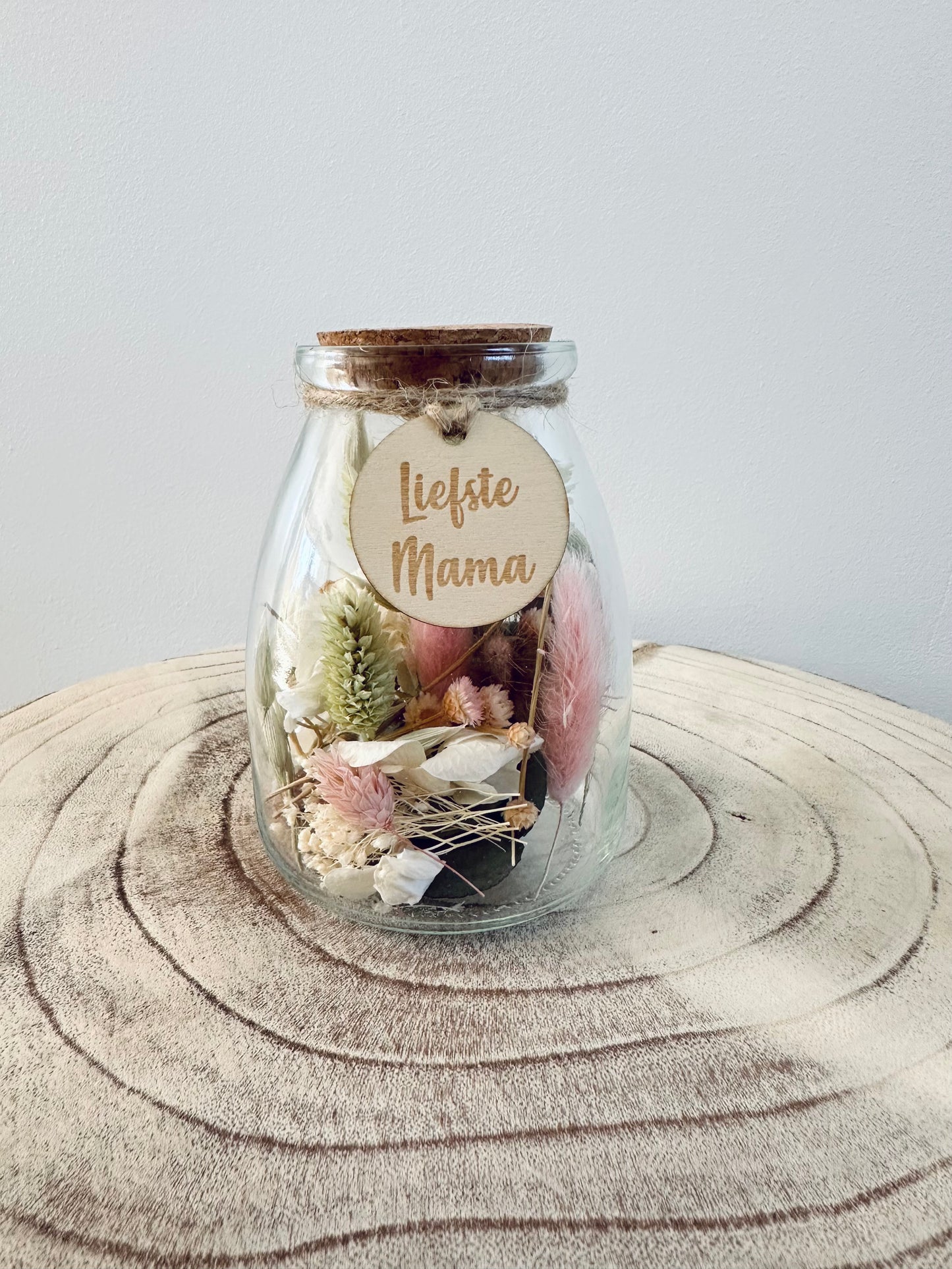 PROMO Zijdeboeket Sunflower incl. vaas + GRATIS gesloten vaasje met houten label “Liefste mama”