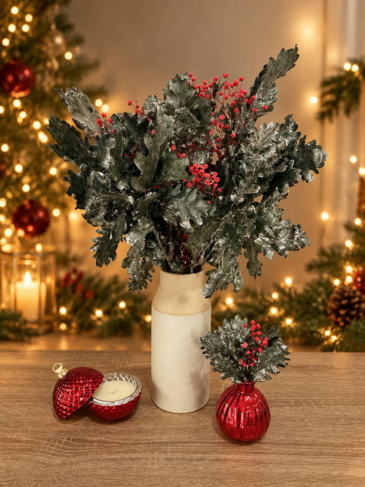 Kerstboeket inclusief vaas