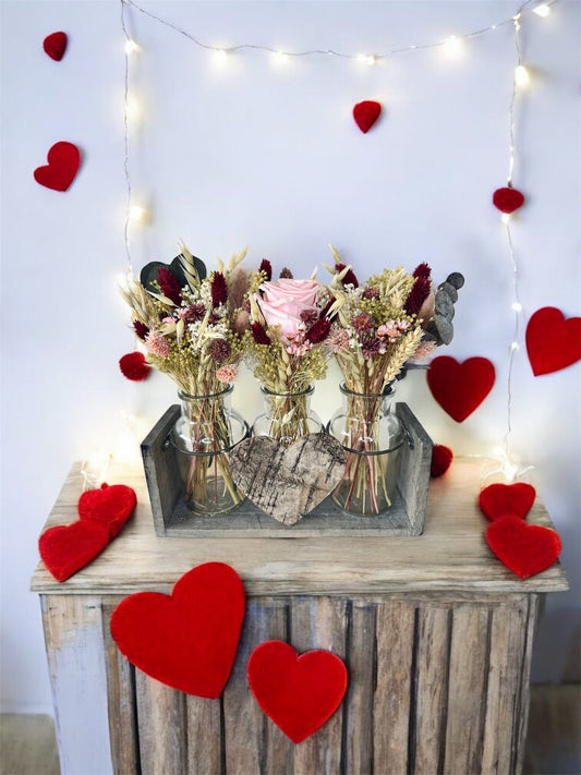 Trio vaasjes Sweet Heart