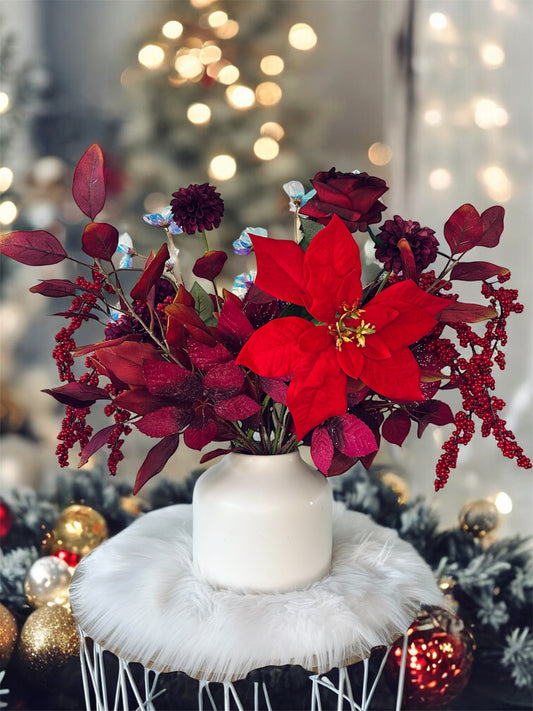 Boeket Burgundy incl. vaas