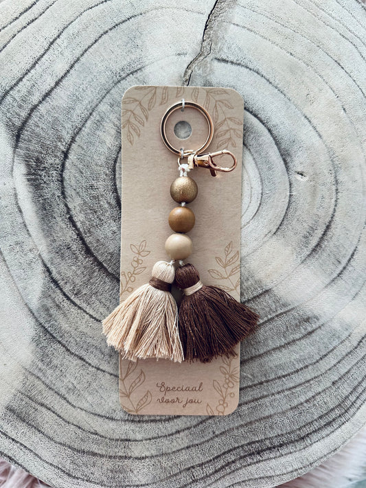 Sleutelhanger beige