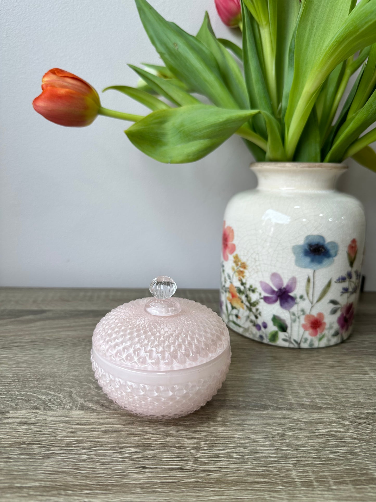 Candle soft pink small