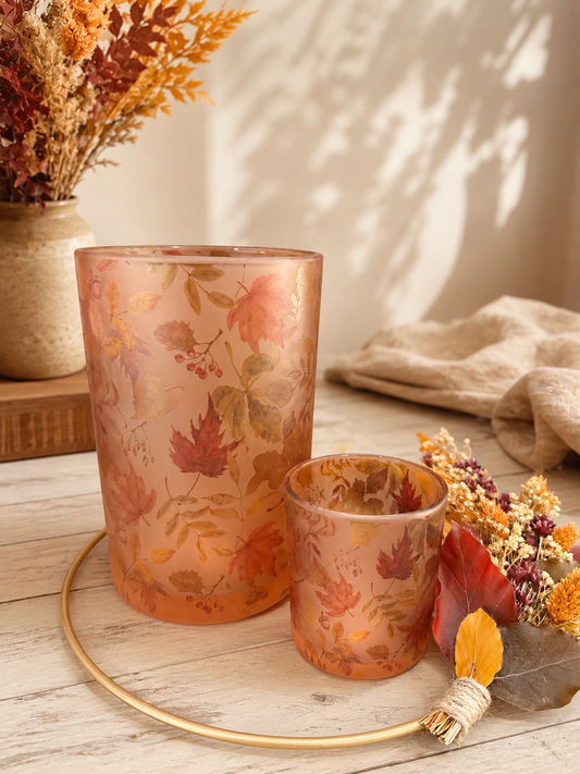 Autumn Leaves – Glazen Theelichthouders (set)
