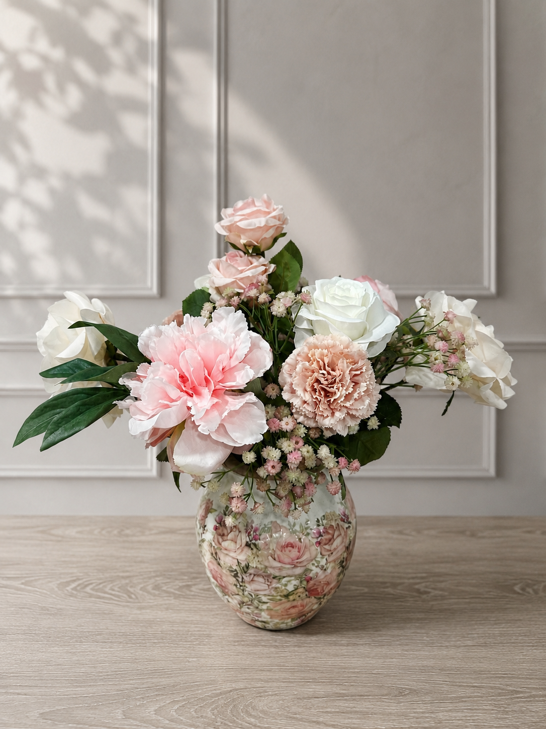 Zijden boeket Blush Elegance incl. vaas