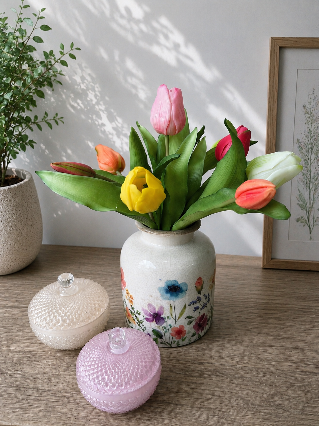 Vaas Flower en Mix Tulpenboeket