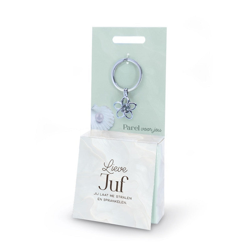 Wensparel met sleutelhanger Lieve Juf