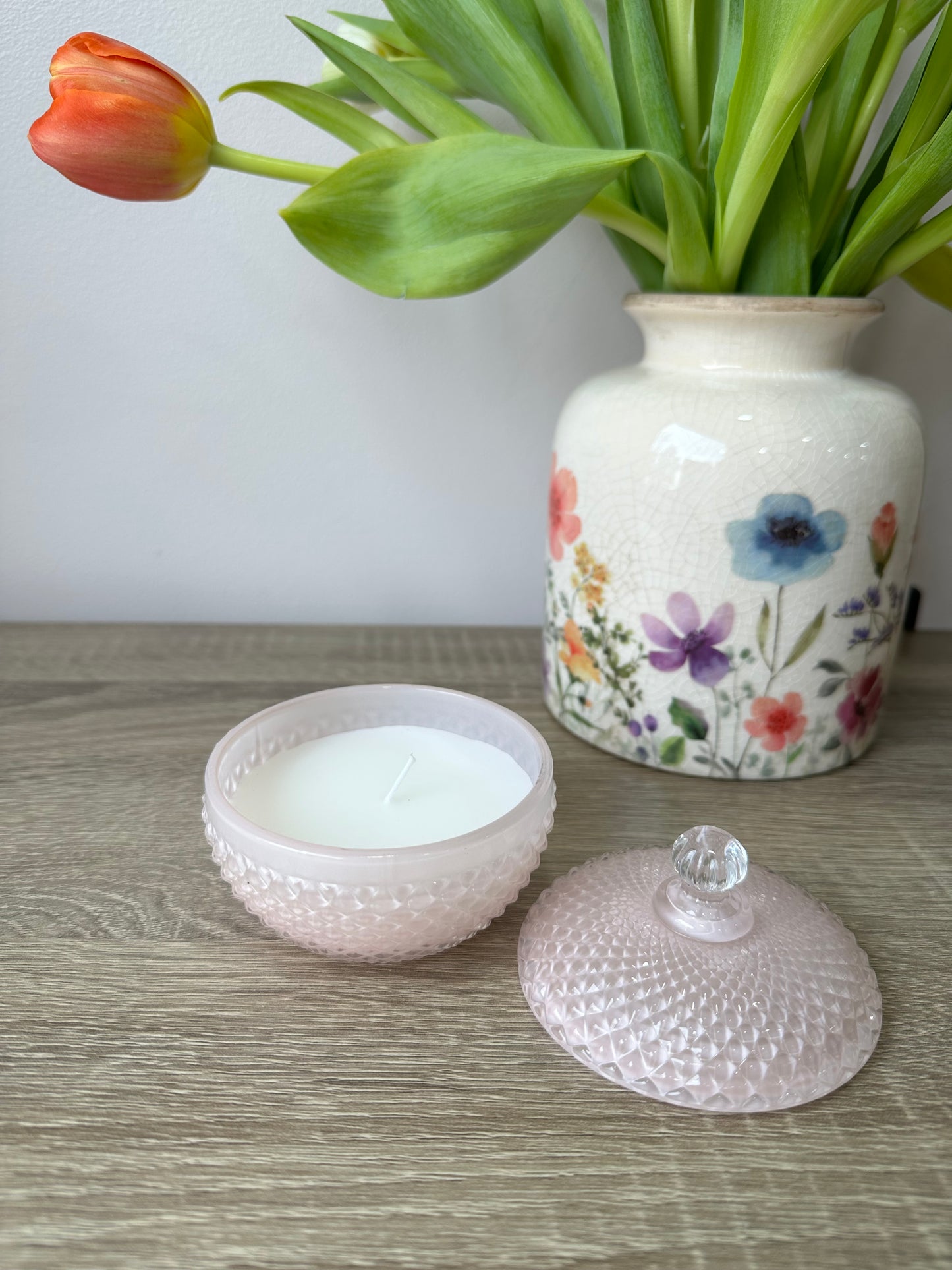 Candle soft pink small