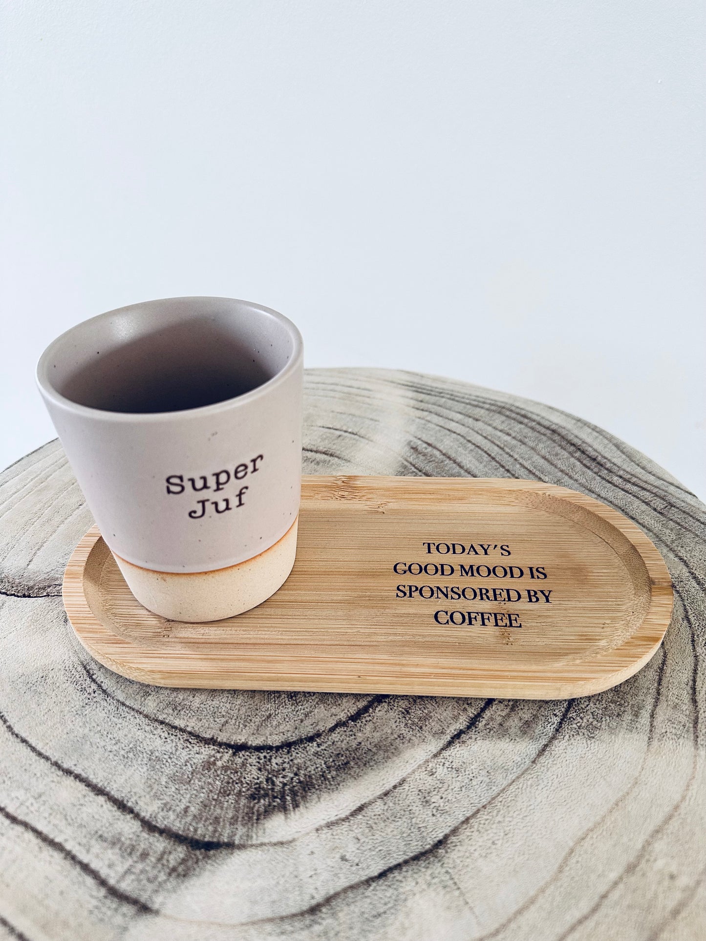 Koffieplankje met mok voor Juf