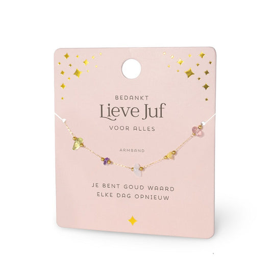 Edelsteen armband Juf